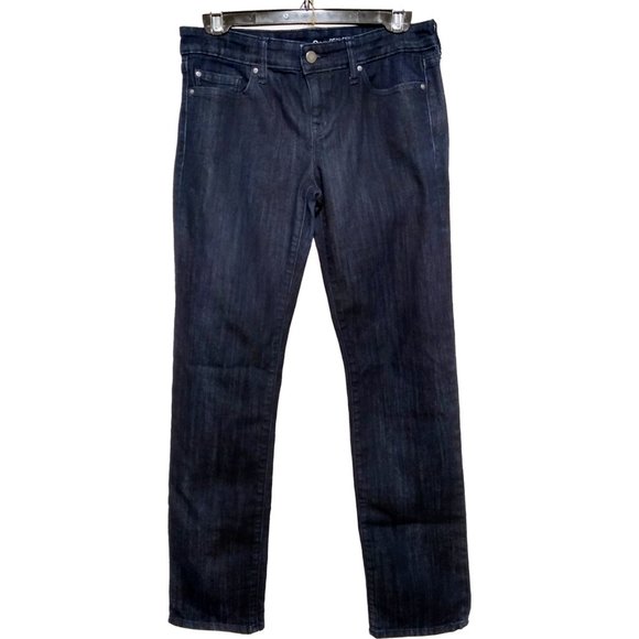 Gap 1969 Real Straight High Rise sz 4 Dark Wash EUC Stretch denim jeans - Picture 3 of 5